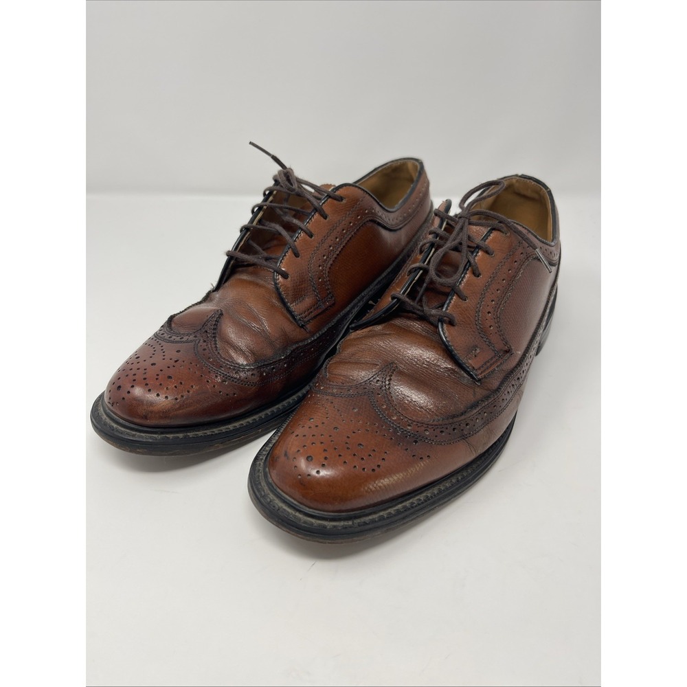 Men's Vulcan Wing Tip Oxfords Brown Leather Shoes Classic Vintage Size‎ 11 D